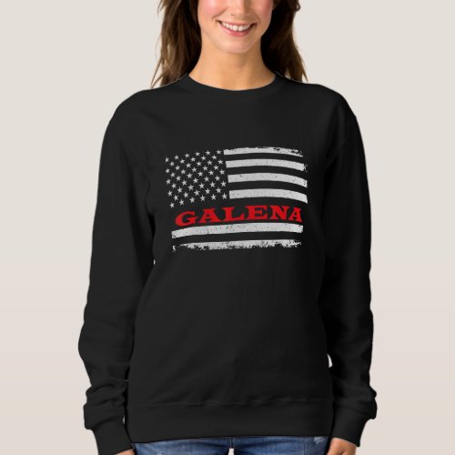 Idaho American Flag Galena Usa Patriotic Souvenir Sweatshirt