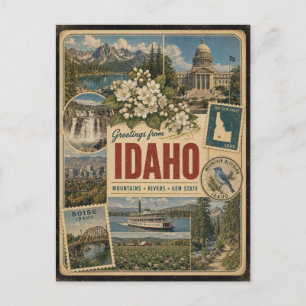 Idaho Authentic Vintage Style Postcard