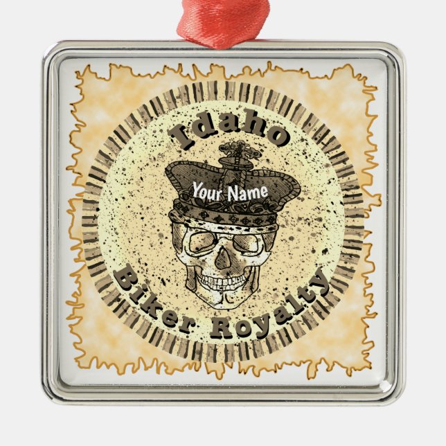 Idaho Biker  Metal Ornament (Front)