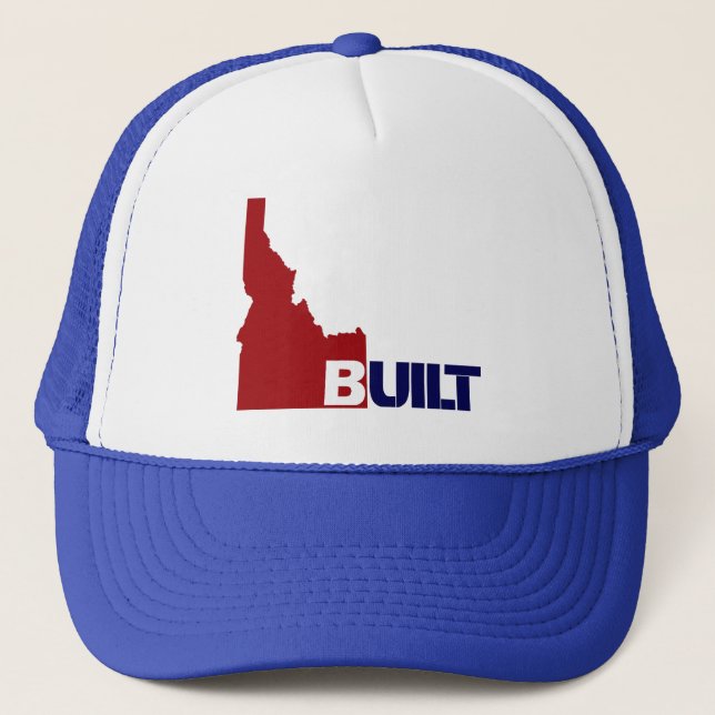 Idaho Built Center (Red White & Blue) Trucker Hat (Front)