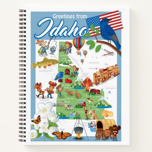 Idaho Cartoon Map Notebook