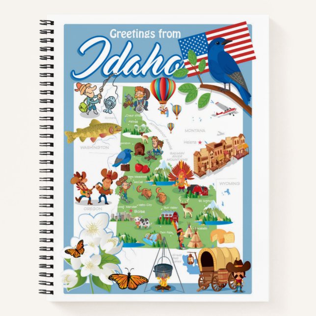 Idaho Cartoon Map Notebook (Front)