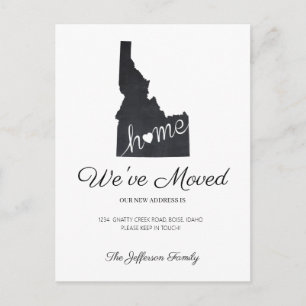 Idaho Chalkboard State Map Moving Postcard