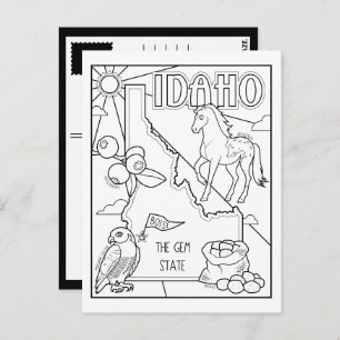 idaho color me collage postcard