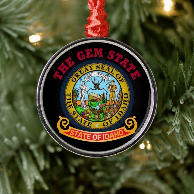 IDAHO CROSSROADS STATE FLAG METAL ORNAMENT (Tree)