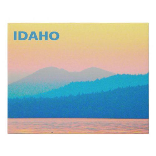 Idaho _ Cyan and Salmon Sunset Faux Canvas Print