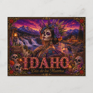 Idaho Día de los Muertos Retro Postcard
