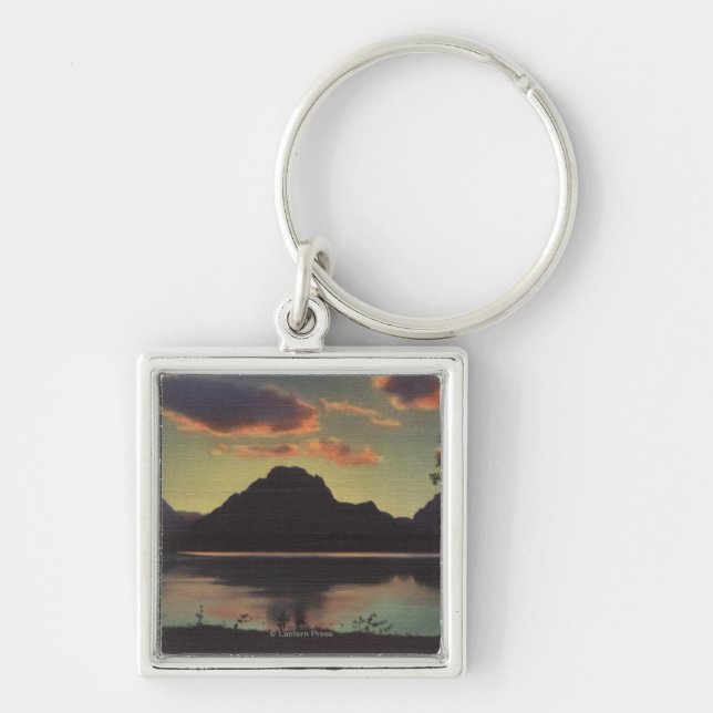 Idaho - Dusk View of Mt. Moran & Jackson Lake Keychain (Front)
