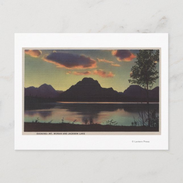 Idaho - Dusk View of Mt. Moran & Jackson Lake Postcard (Front)