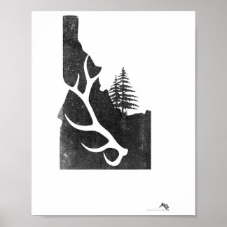 Idaho Elk Hunter With Antler Shed Poster