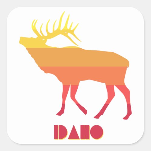 Idaho Elk Square Sticker