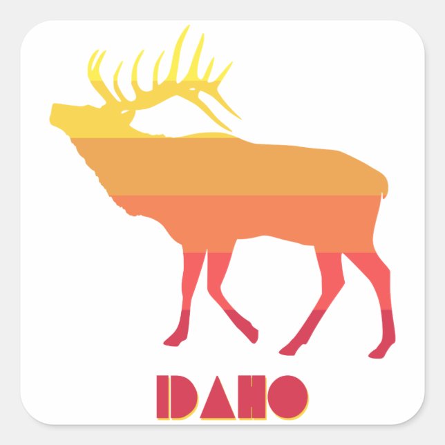 Idaho Elk Square Sticker (Front)