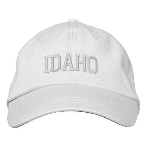 Idaho Embroidered Basic Adjustable Cap White