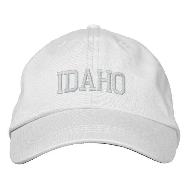 Idaho Embroidered Basic Adjustable Cap White (Front)