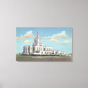 Idaho Falls, ID - Mormon Temple View Canvas Print