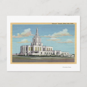 Idaho Falls, ID - Mormon Temple View Postcard