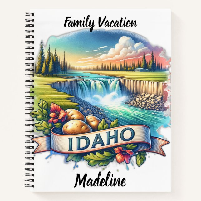 Idaho featuring cascading waterfalls notebook (Front)
