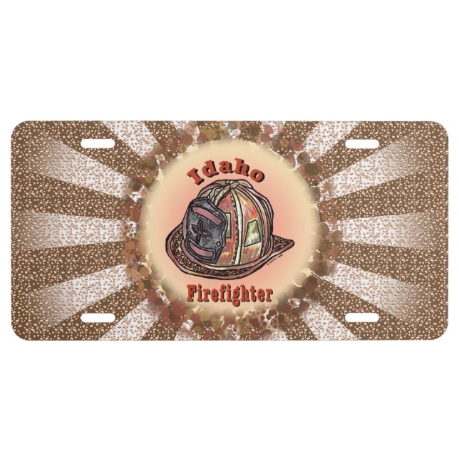 Idaho Firefighter  License Plate (Front)