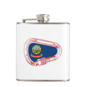 Idaho Flag Climbing Carabiner Flask