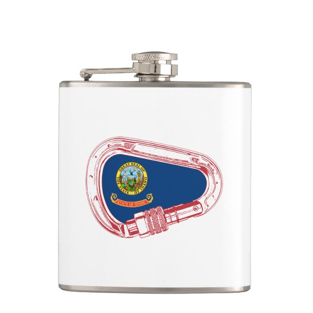 Idaho Flag Climbing Carabiner Flask (Front)