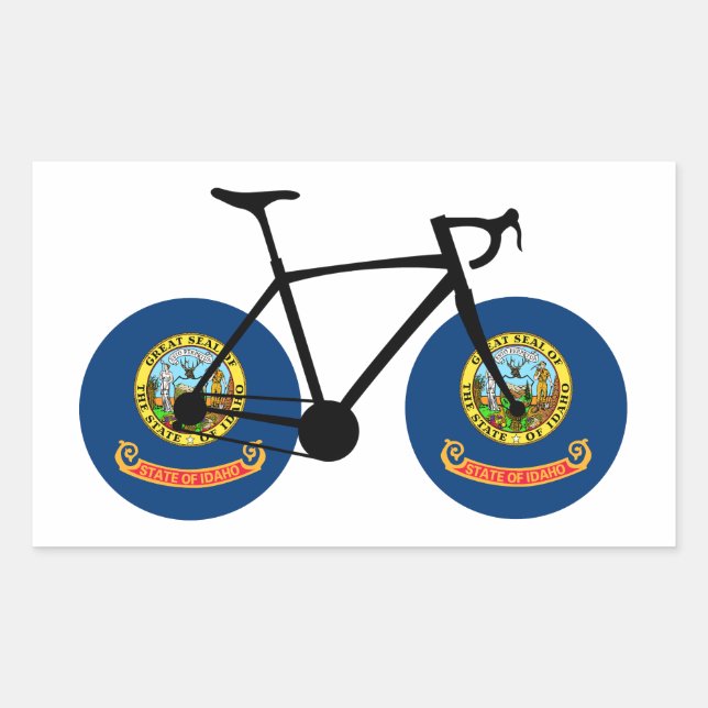 Idaho Flag Cycling Rectangular Sticker (Front)