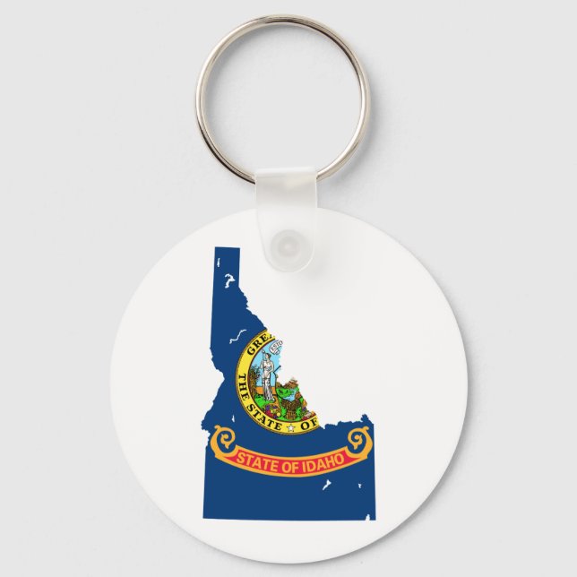 Idaho Flag Map Keychain (Front)
