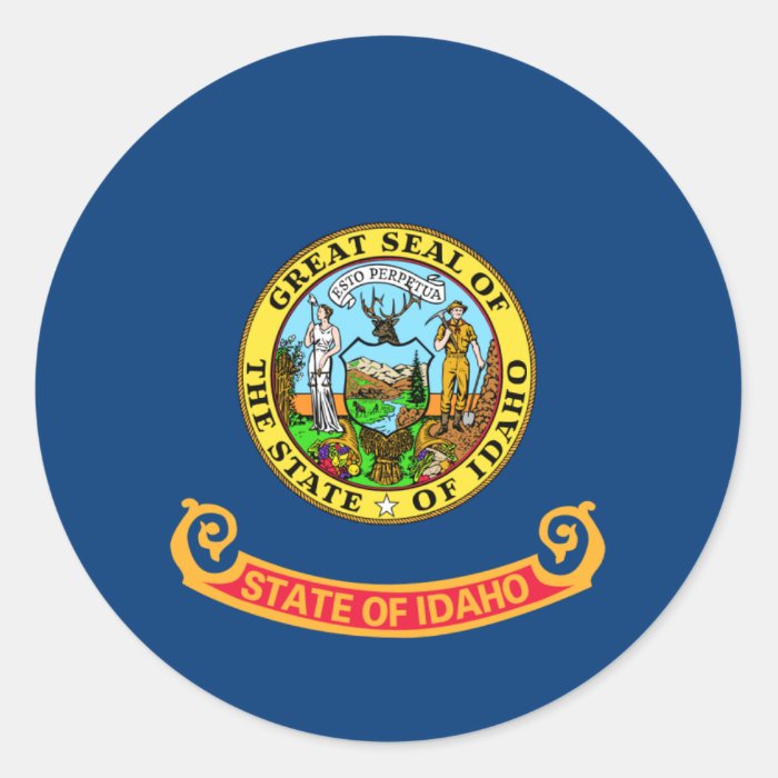 Idaho Flag Round Stickers