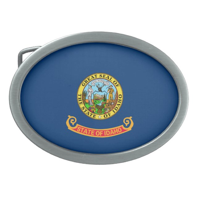 Idaho Flag: the Gem State, America Mountain West Belt Buckle (Front)