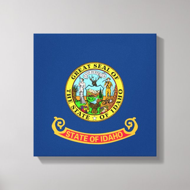 Idaho Flag: the Gem State, America Mountain West Canvas Print (Front)