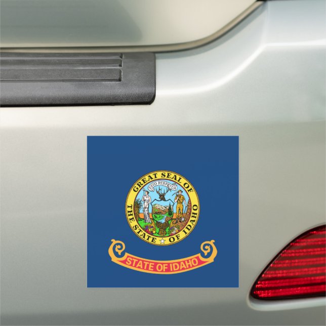Idaho Flag: the Gem State, America Mountain West Car Magnet (In Situ)