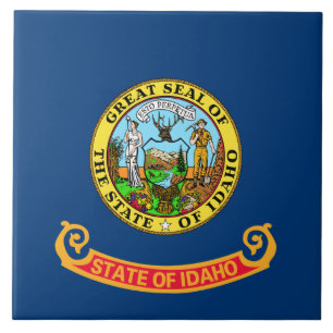 Idaho Flag: the Gem State, America Mountain West Ceramic Tile