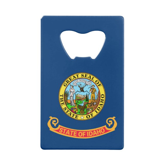 Idaho Flag: the Gem State, America Mountain West Credit Card Bottle Opener (Front)