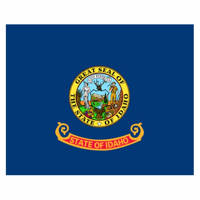 Idaho Flag: the Gem State, America Mountain West Cutout (Front)