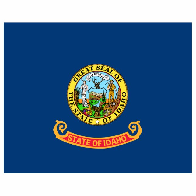 Idaho Flag: the Gem State, America Mountain West Cutout (Front)