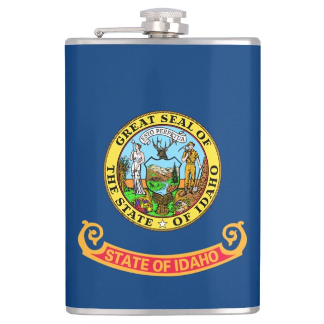 Idaho Flag: the Gem State, America Mountain West Flask (Front)