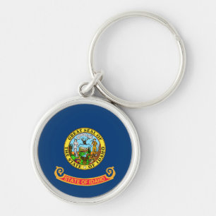 Idaho Flag: the Gem State, America Mountain West Keychain