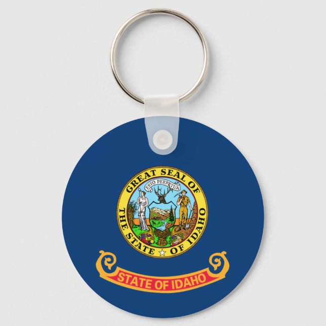 Idaho Flag: the Gem State, America Mountain West Keychain (Front)