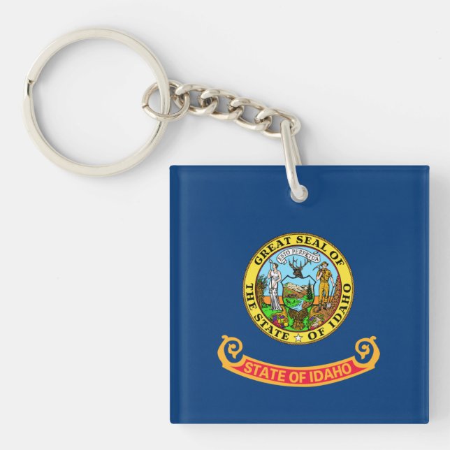 Idaho Flag: the Gem State, America Mountain West Keychain (Front)