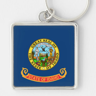 Idaho Flag: the Gem State, America Mountain West Keychain
