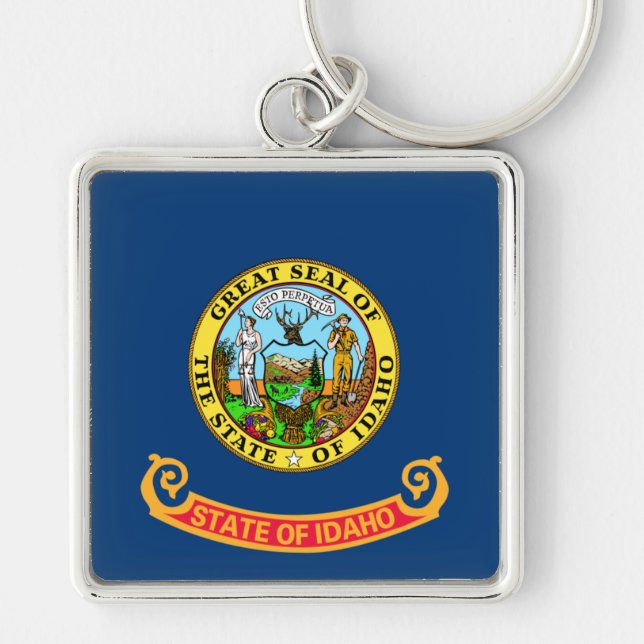 Idaho Flag: the Gem State, America Mountain West Keychain (Front)