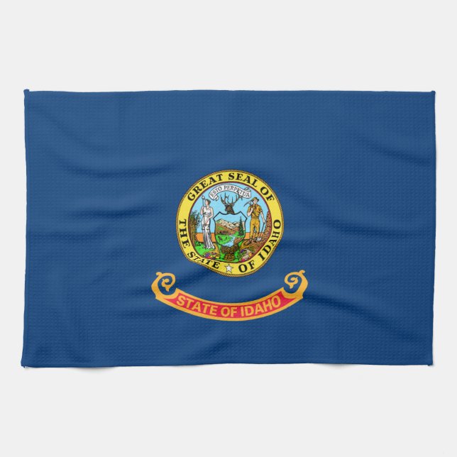 Idaho Flag: the Gem State, America Mountain West Kitchen Towel (Horizontal)
