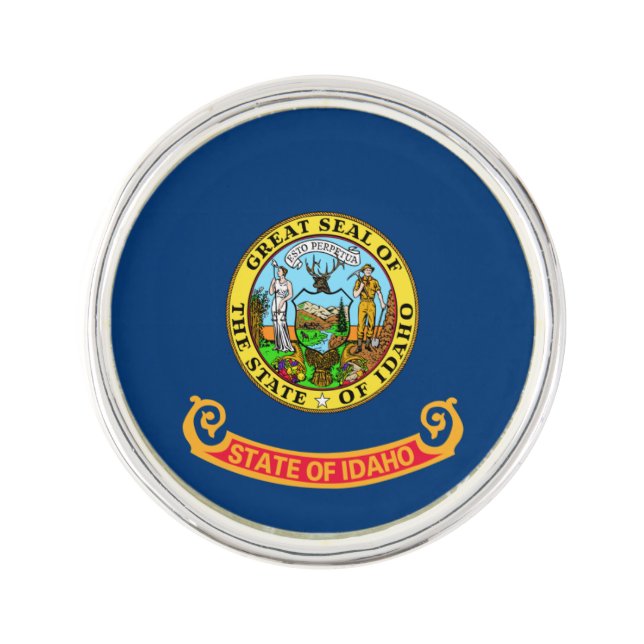 Idaho Flag: the Gem State, America Mountain West Lapel Pin (Front)