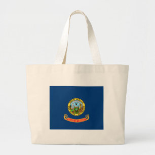 Idaho Flag: the Gem State, America Mountain West Large Tote Bag