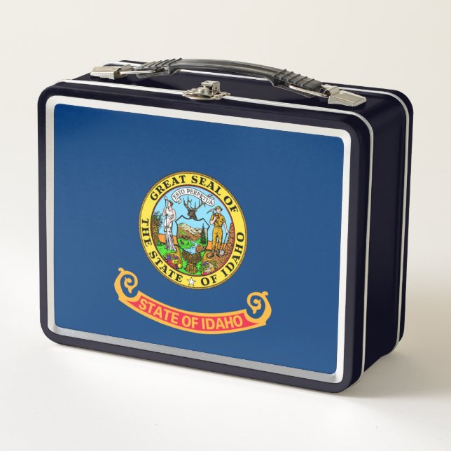 Idaho Flag: the Gem State, America Mountain West Metal Lunch Box (Front)