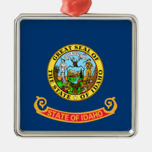 Idaho Flag: the Gem State, America Mountain West Metal Ornament