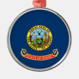 Idaho Flag: the Gem State, America Mountain West Metal Ornament