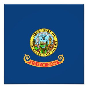 Idaho Flag: the Gem State, America Mountain West Photo Print