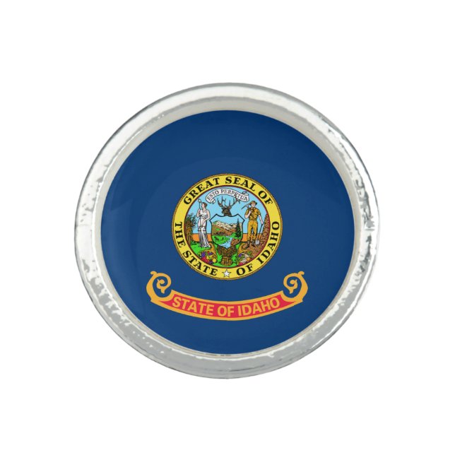 Idaho Flag: the Gem State, America Mountain West Ring (Front)