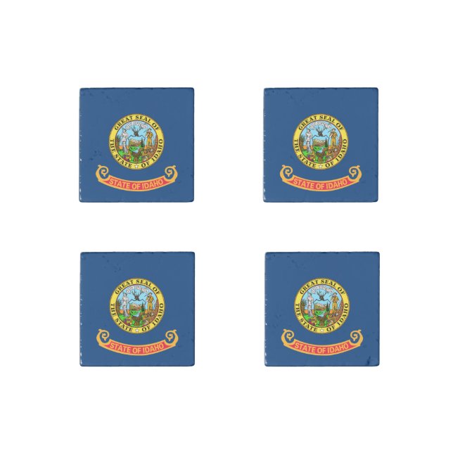 Idaho Flag: the Gem State, America Mountain West Stone Magnet (Front)