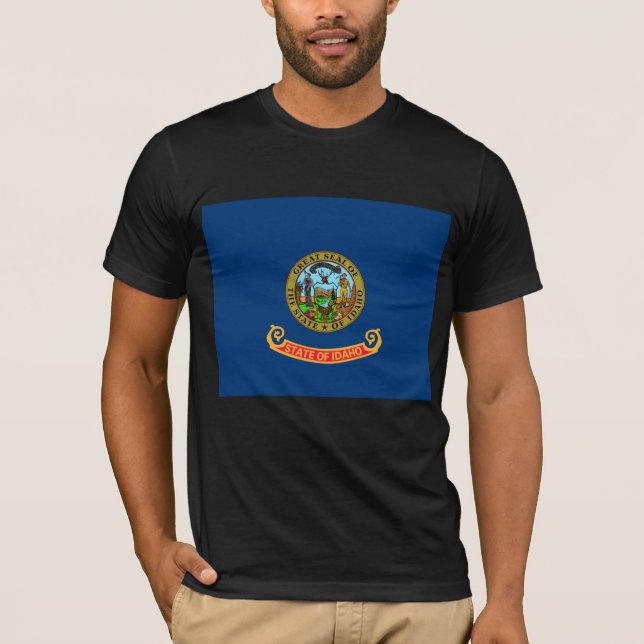 Idaho Flag: the Gem State, America Mountain West T-Shirt (Front)